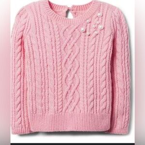 Janie and Jack girls sz 12-18 mths pink cable knit sweater